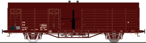 Exact-Train EX20742 - H0 - Mannschaftswagen mit Ofen mit brauner Unterseite Hbs [2311] der DR; Ep. IV
